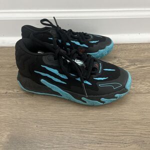 Boys PUMA MB.03 Hive Black Blue Basketball Shoes LaMelo Ball Melo's Size 11C